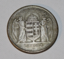 Horthy silver 5 pengő 1930