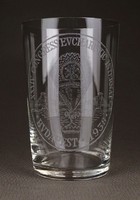 1F770 1938 Budapest XXXIV. Nemzetközi Eucharisztikus Kongresszus üveg pohár 10 cm