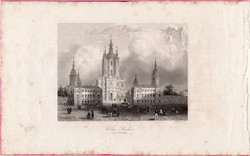 Szentpétervár, Szmolnij, acélmetszet 1845, Payne's Universum, eredeti, 11 x 15, metszet, Oroszország