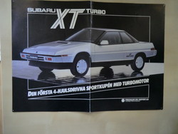 From the 1970s collectors car poster subaru xt 4 wd turbo 42x29 cm