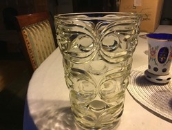 Large glass vase 21 cm, mouth 15 cm.