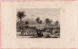 San Salvador, acélmetszet 1846, Payne's Universum, eredeti, 11 x 16, metszet, Amerika, közép