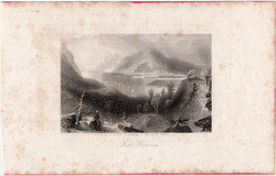 Fort Putnam, acélmetszet 1845, Payne's Universum, eredeti, 10 x 15, metszet, Amerika, erőd, Hudson
