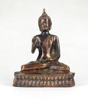1G607 Meditáló Buddha bronz szobor 20 cm