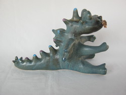 Dragon ceramic figure with oil lamp