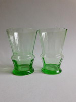 Uránzöld üvegpoharak - 2 darab