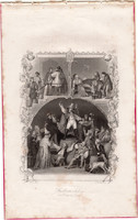 Student Life (2), steel engraving 1845, payne's universe, original, 13 x 18, engraving, german, prince, thoren