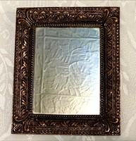 Retro törmör rézkeretes tükör, réz tükör, 468 g. falra akasztható, fali tökör