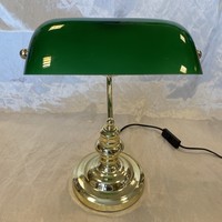 Réz banklámpa zöld üveggel