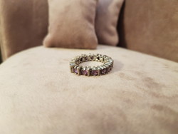 Flexibilis ezüst gyűrű, ametiszttel