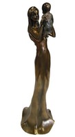Black friday / large - Art Nouveau mother with her child statue