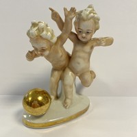 Antik Scheidig & Kunst Graefenthal porcelán labdázó gyerekek