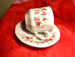 Virág mintás porcelán kávés készlet (6 szem).