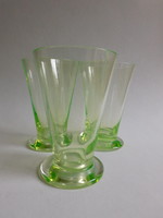 Uránzöld üvegpoharak - 3 darab