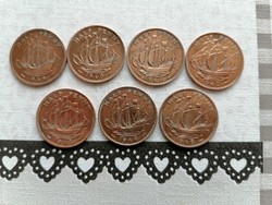 Eladó II. vh-s angol half penny sor 1939-1945.
