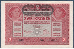 1917 2 Korona  Deutschösterreich Bélyegző   EF++
