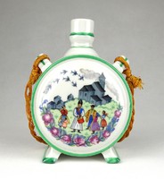 1G616 Régi Zsolnay magyaros porcelán kulacs 13 cm