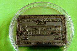 Action! 2021 2000 HUF millennium underground railway, bronze patinated and unopened capsules !!