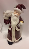 Antique old large size hand painted porcelain Santa Claus Santa figurine with sack Christmas decoration