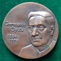 Gál András: Germanus Gyula, bronz érem, plakett, kisplasztika