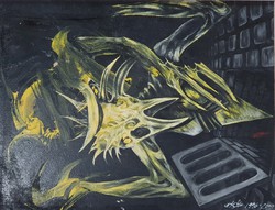 Attila Dóka (jimmy): a surreal vision - the yellow creature attacks in the dark