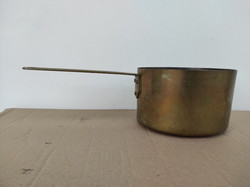 Antique brass handle kitchen utensil tinned yellow copper lab 4708