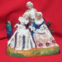 Német,Germany Barokk Főúri Életkép Porcelán Figura. 25.5 cm.