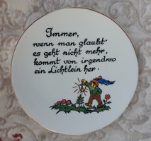 Mittertech Bavaria falitányér - német inspiráló, spirituális szöveggel Immer, wenn man...