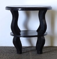 1G674 Keleti stílusú fekete színű art deco teázó asztal kerek asztal