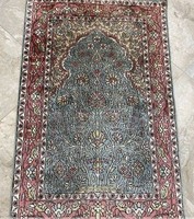 Kashmiri 100% silk carpet 126x80cm