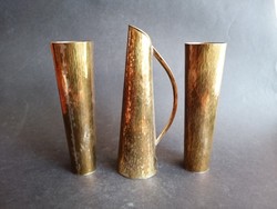 3 marked rows of julia industrial artist copper vase pair copper pouring vase - ep