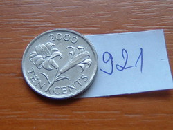 Bermuda 10 cents 2000 flower, bermuda lily # 921