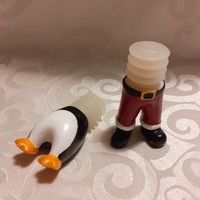Télapó és pingvin karácsonyi, ünnepi díszdugó, dugó