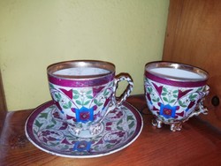 Antique porcelain cups and a saucer can be fischer j