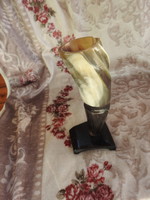 Vase made of old Bulgarian handmade bullhorn
