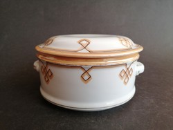 Antique porcelain food barrel with lid - ep