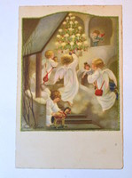 Antik P. Ebner képeslap Karácsony