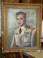 Katona portréja olaj,szignózott festmény 1949.