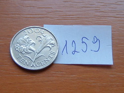 Bermuda 10 cents 2004 flower, bermuda lily # 1259