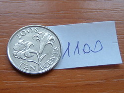 Bermuda 10 cents 2008 flower, bermuda lily # 1100