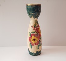 Monumental hand painted vase with jemappes in Belgium