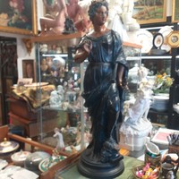 Eichwald bernhard, bernard bloch & co 1895-1898, majolica terracotta thalia goddess statue. 74 Cm.