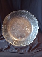 Glass serving bowl with shell pattern 26x26x6 cm