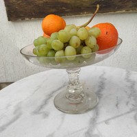 Gyönyörű antik szecessziós kínáló Asztalközép gyümölcs csokolàdé desszertek, Üveg, csiszolt talp,m !
