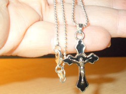 Medjugorje virgin mother appearance cross crucifix beaded vintage necklace 2 no.
