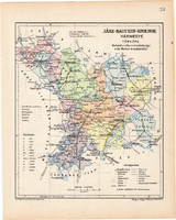 Jász - nagykun - szolnok county map 1904 (3), county, great - hungary, original, kogutowicz