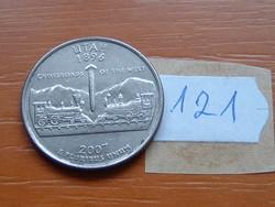 USA 25 CENT 1/4 DOLLÁR 2007 D (Utah) Réz-nikkellel futtatott réz, G. Washington 121.