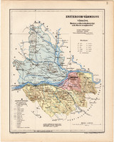 Esztergom vármegye térkép 1904 (3), megye, Nagy - Magyarország, eredeti, Kogutowicz Manó, atlasz