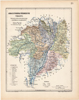 Abauj - Torna vármegye térkép 1904 (3), megye, Nagy - Magyarország, eredeti, Kogutowicz Manó, atlasz