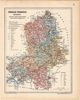 Nógrád vármegye térkép 1904 (3), megye, Nagy - Magyarország, eredeti, Kogutowicz Manó, atlasz